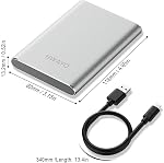 HWAYO 160GB Portable External Hard Drive, USB3.1 Gen 1 Type C Ultra Slim 2.5'' HDD Storage Compatible for PC, Desktop, Laptop, Mac, Xbox One (Silver)