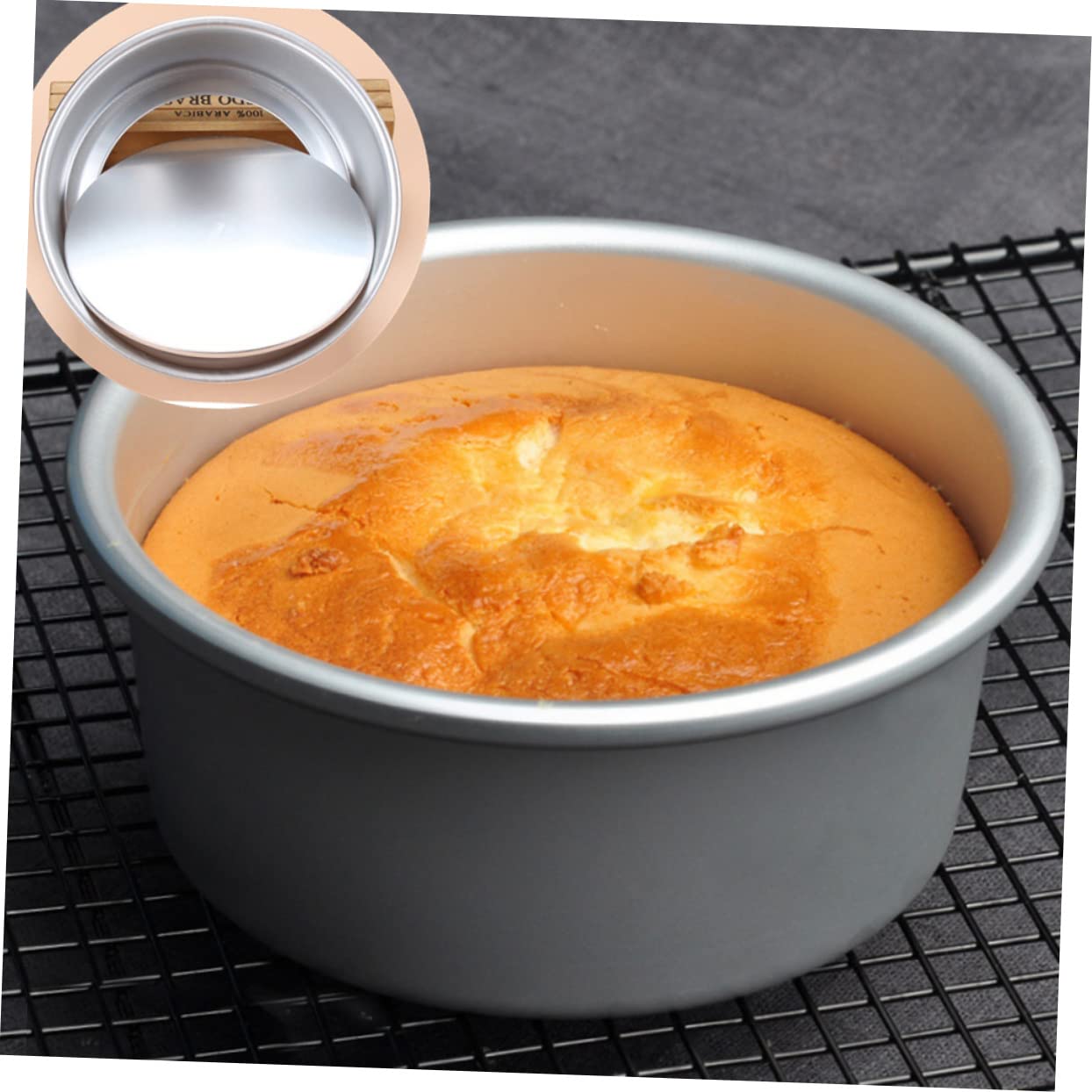 COLLBATH 4pièces Moule à Gâteau Rond Antiadhésif Avec Fond Amovible De Alliage Pour Cheesecakes Et Desserts Miniatures