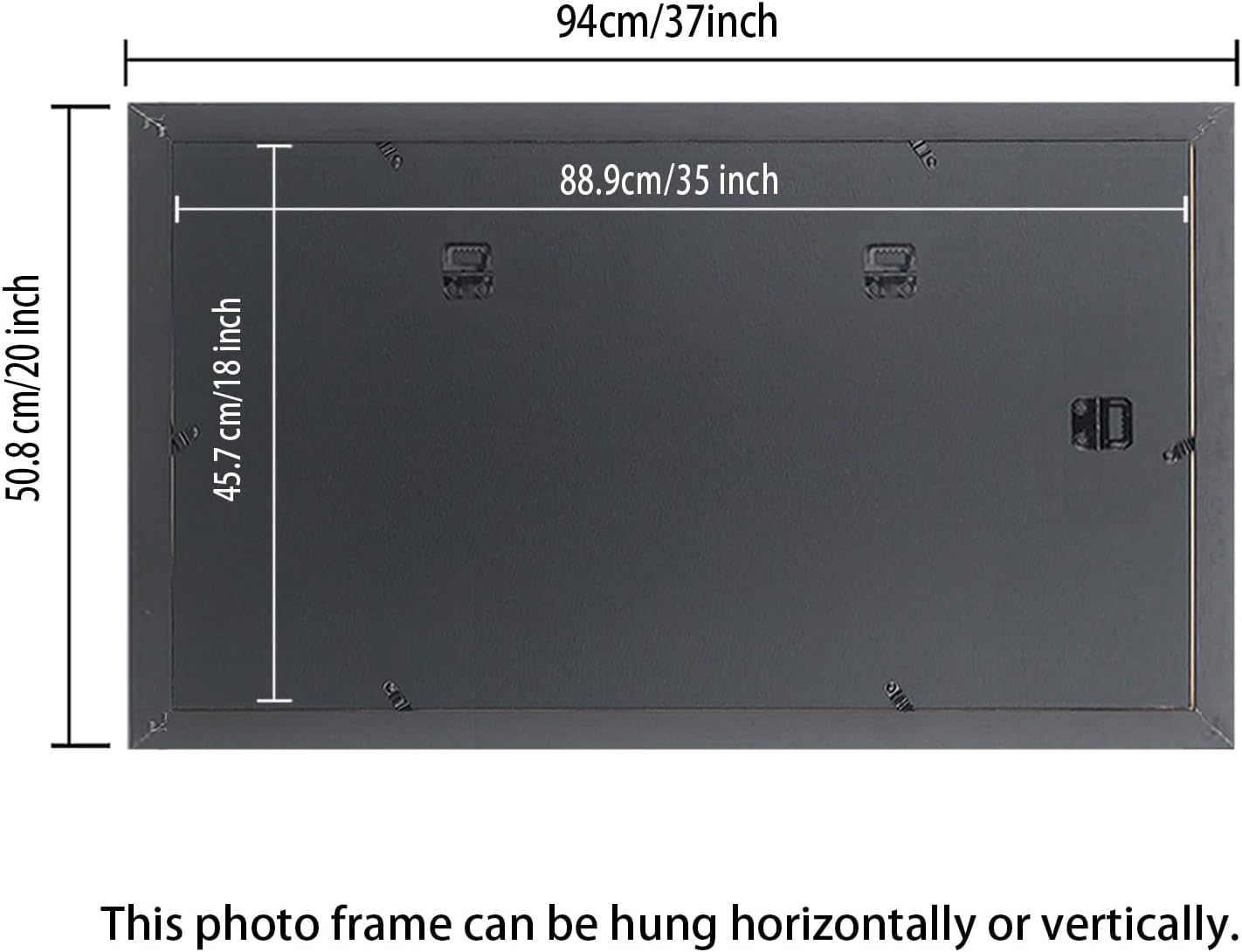 Mxtallup 18x35 Picture Frame Black Solid Wood 14X31 Frame Fits Photo 18x35 without Mat or 14x31 with mat (T23B1835W1431)