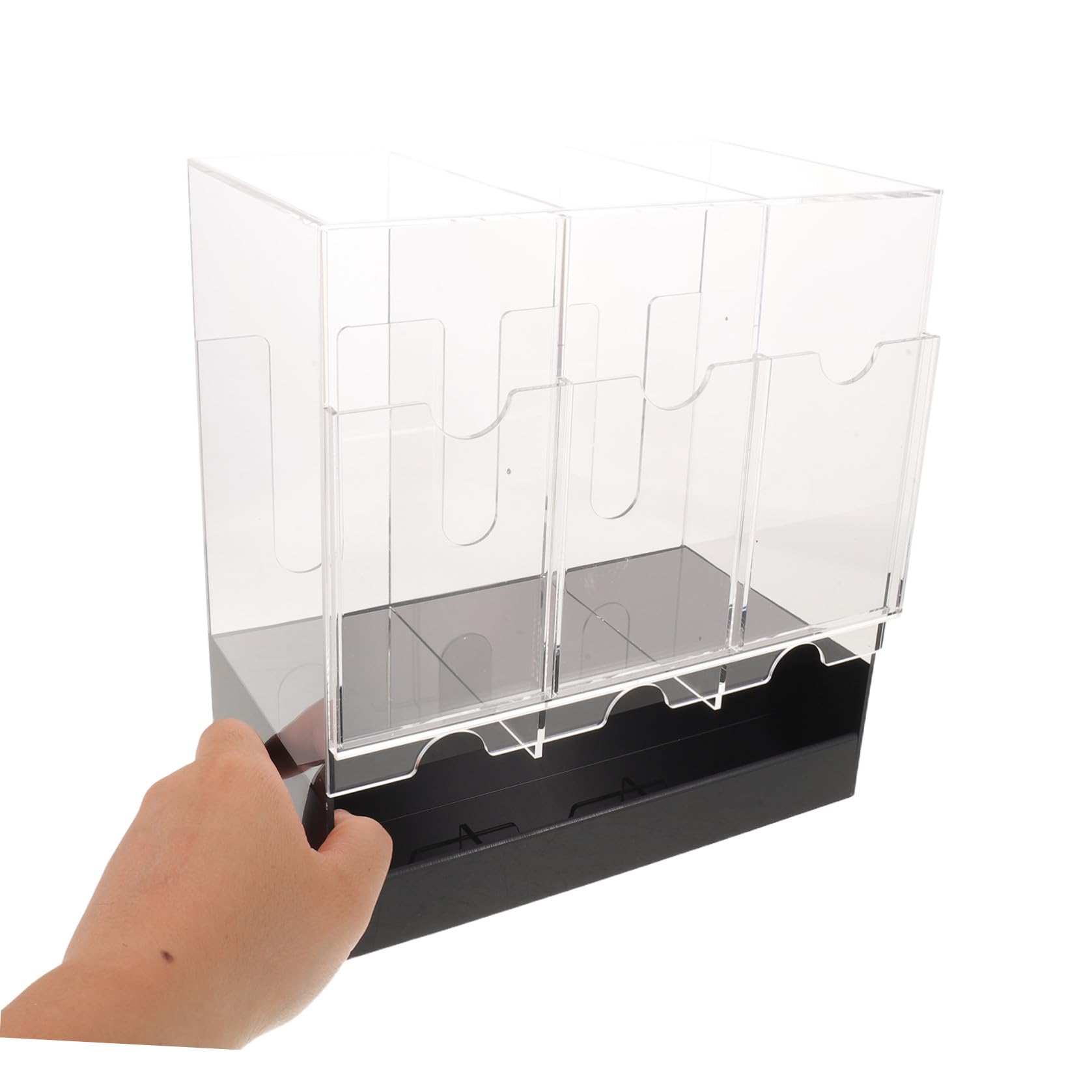 Boîte Acrylique Transparente pour Cartes à Collectionner, 3 Compartiments