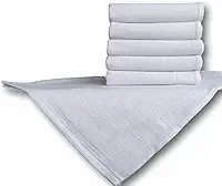 Pano de Prato Banco Trabalhado Alvejado Kit com 12 Unidades Acabamento nos 4 Lados - Em Algodão Sem Estampa, Ideal para Artesanato Gourmet (68x50cm)