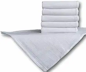 Pano de Prato Banco Trabalhado Alvejado Kit com 12 Unidades Acabamento nos 4 Lados - Em Algodão Sem Estampa, Ideal para Artesanato Gourmet (68x50cm)