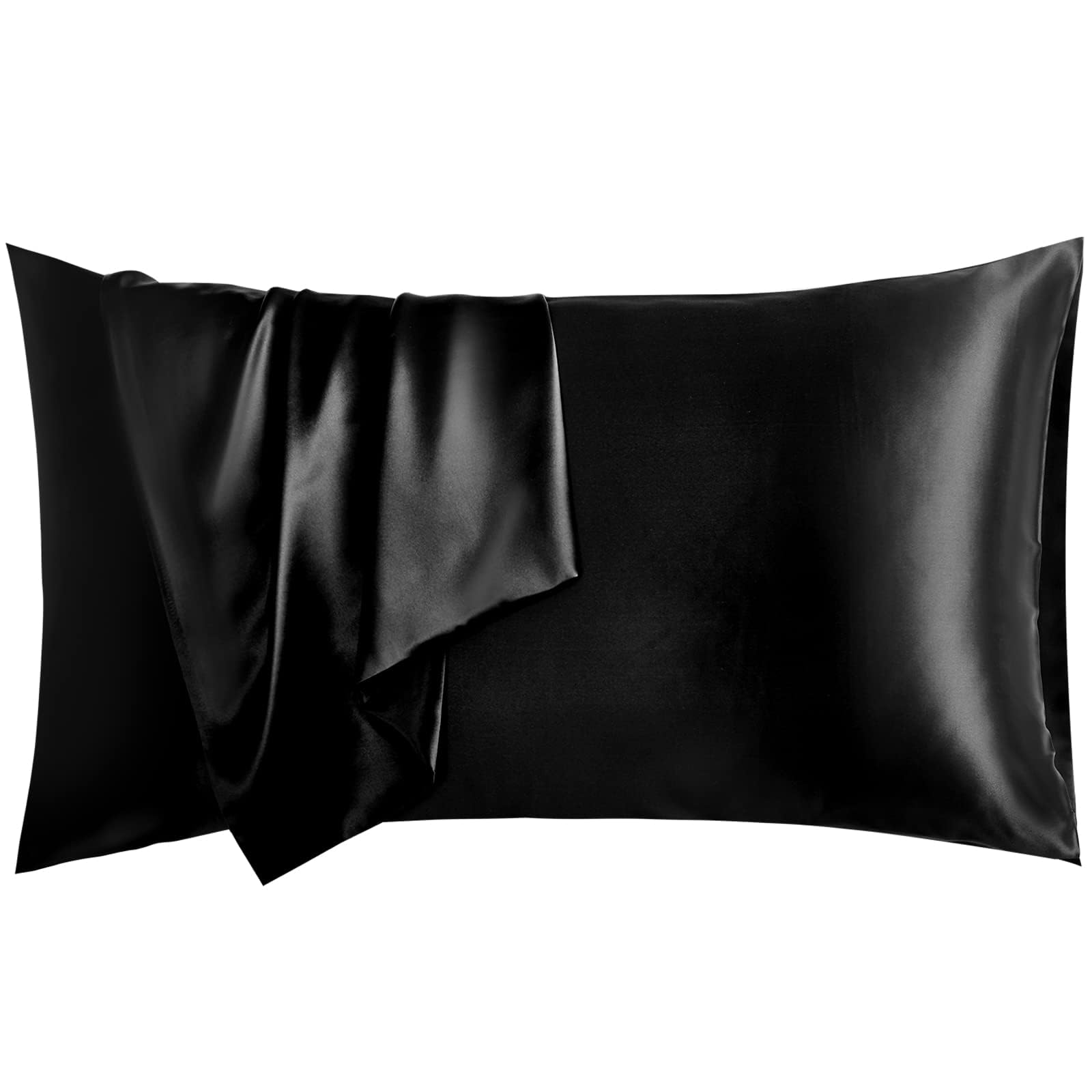 Taie d'oreiller en soie 22 momme pure naturelle grand lit 100 % soie noire