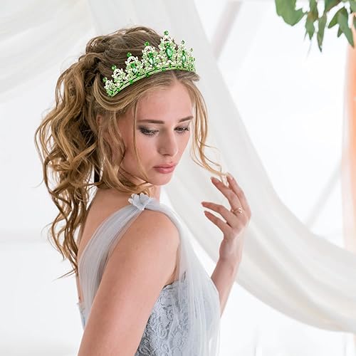 Vista 52 de SuPoo Tiaras para mujer, corona roja, corona de cumpleaños, diadema de cristal, gemas rojas, diamantes de imitación, accesorios para el cabello