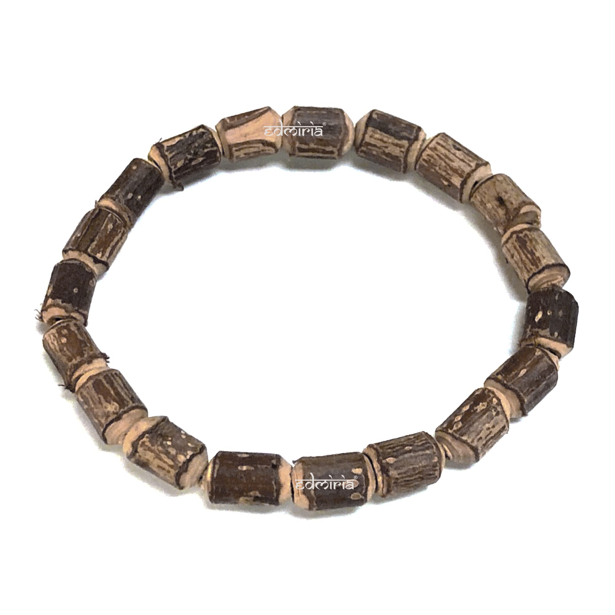 EDMIRIA Holy White Tulsi Round Raw Rough Beads Yoga Meditation Stretchable Bracelet for Men and Women (Rough Hewn Beads) (B09PDY71WZ) Amazon Price History, Amazon Price Tracker