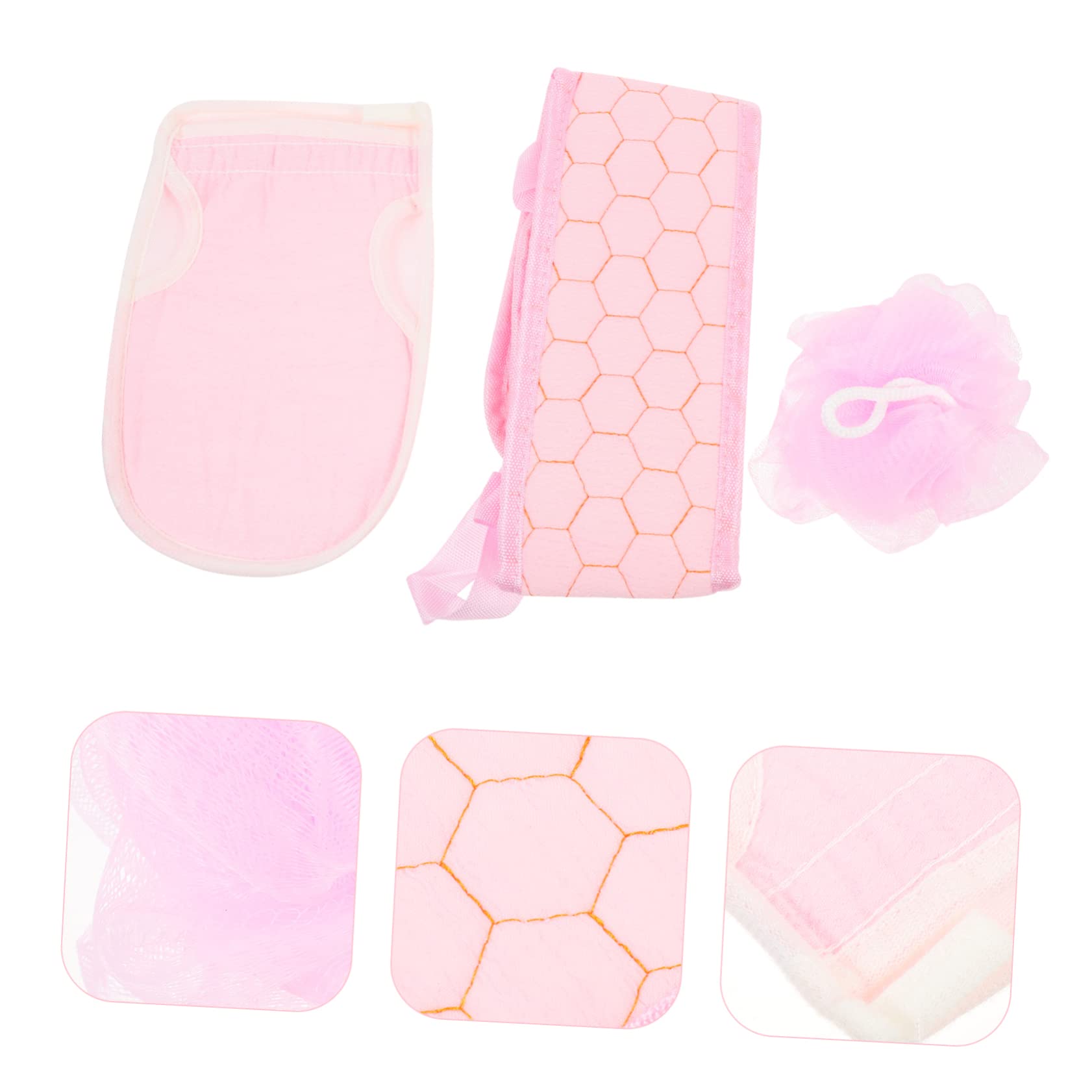 minkissy 5 Juegos juego de toallas de baño de tres piezas correa exfoliante de espalda accesorios de baño guantes depurador de toalla de baño portátil Cuerpo traje de tres piezas
