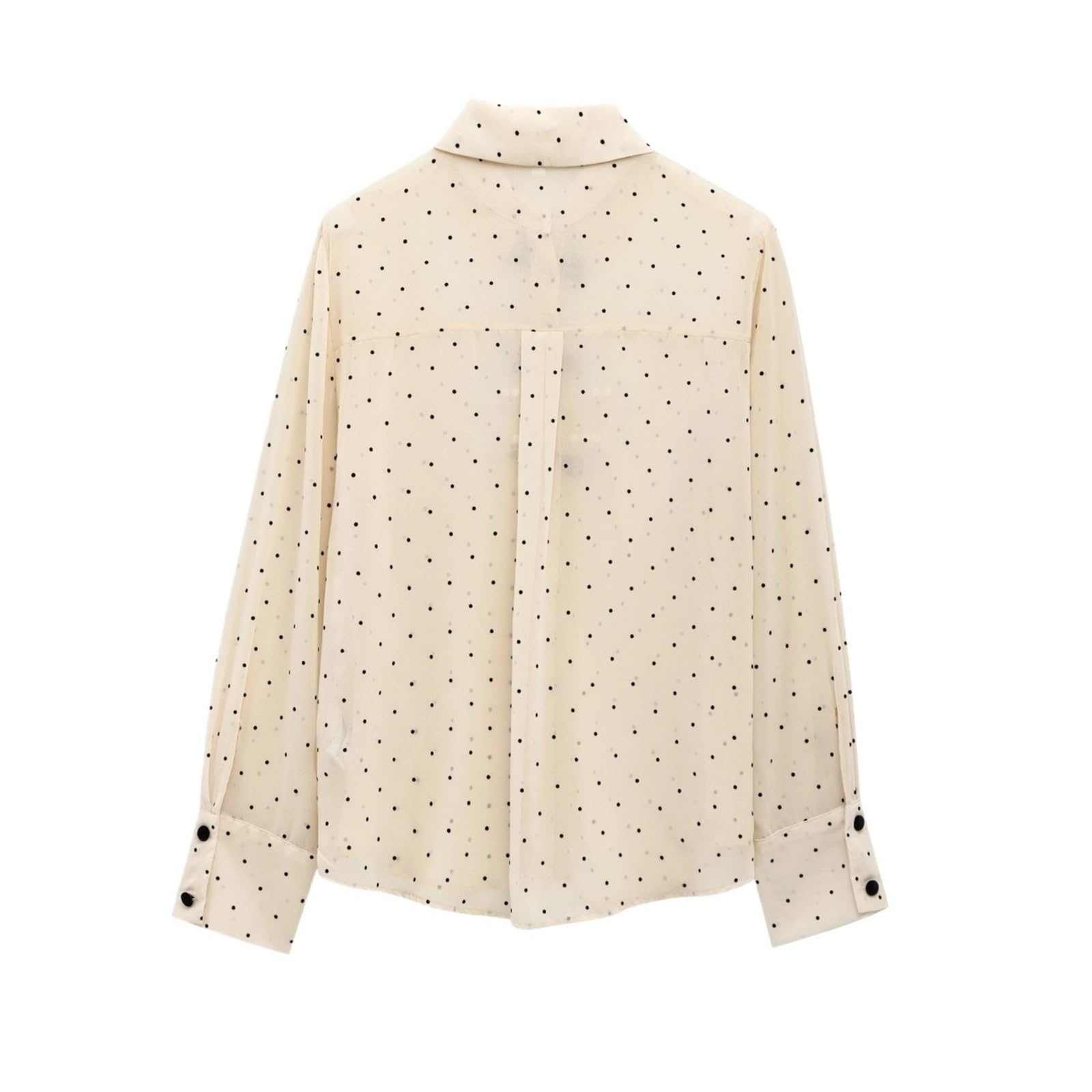 Camicie A Pois da Donna Camicia Elegante con Fiocco da Donna, con Risvolto e Bottoni, a Pois, alla Moda, Semplice e Dolce, for la Primavera e L'Estate.