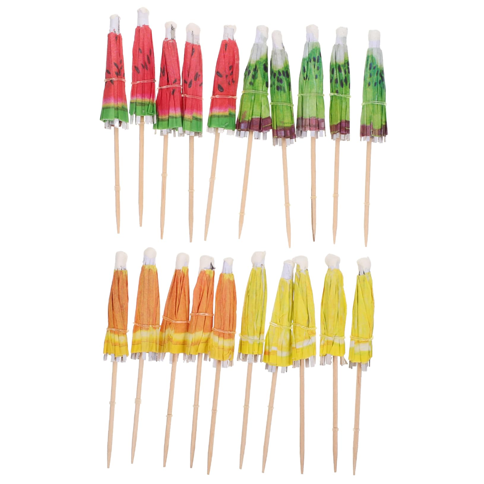IMIKEYA 5 Ensembles Bâtonnet De Fruits Parapluies Cocktails Cueillettes De Fruits De Fête Pics À Boisson Décoratifs Cueillettes De Fruits De Plage Bâtonnets De Gâteau Papier 40 Pièces * 5