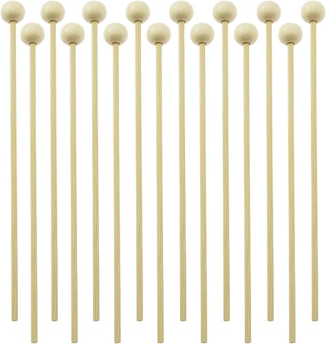 yyangz 100 palitos agitadores de bolas redondas, 6 pulgadas, suministro de piruleta de madera con cuentas, bola redonda, pastel de boda, caramelo,