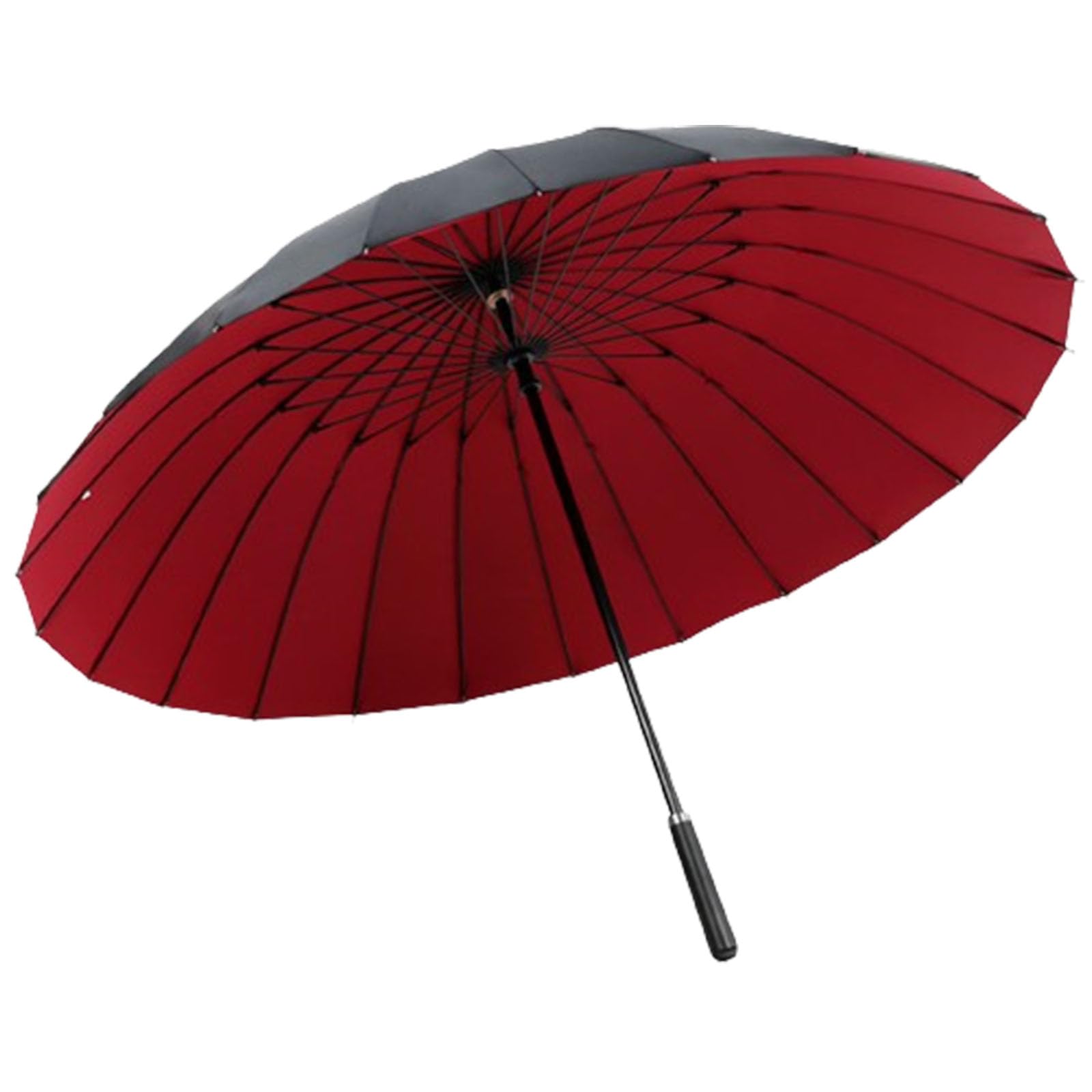 Dwuwarstwowy parasol 24K, wiatroodporny parasol golfowy, dwuwarstwowy męski parasol automatyczny, otwieranie i zamykanie jednym kliknięciem (burgundy)