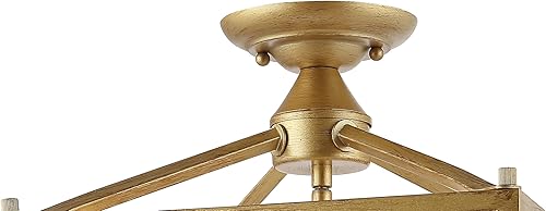 Miniatura 6 de JONATHAN Y JYL7610B 12" Luz de techo de montaje semiempotrado moderna de granja, lámpara de 4 luces de latón dorado, lámpara de pagoda para techos