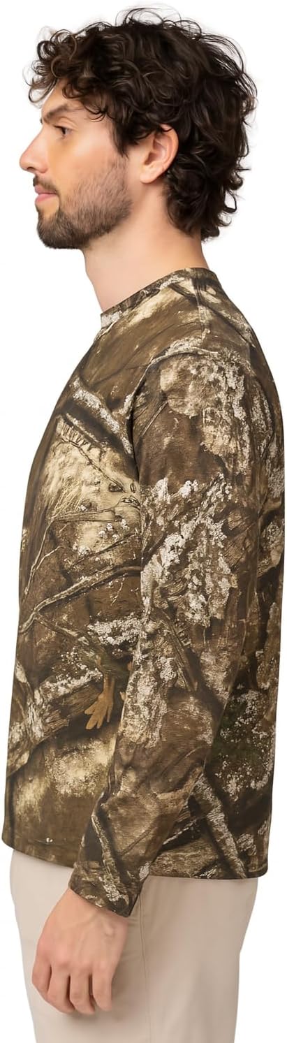 Realtree and Mossy Camo Crewneck Long Sleeve Tee Unisex Adult Cotton Hunting Shirts - Image 2