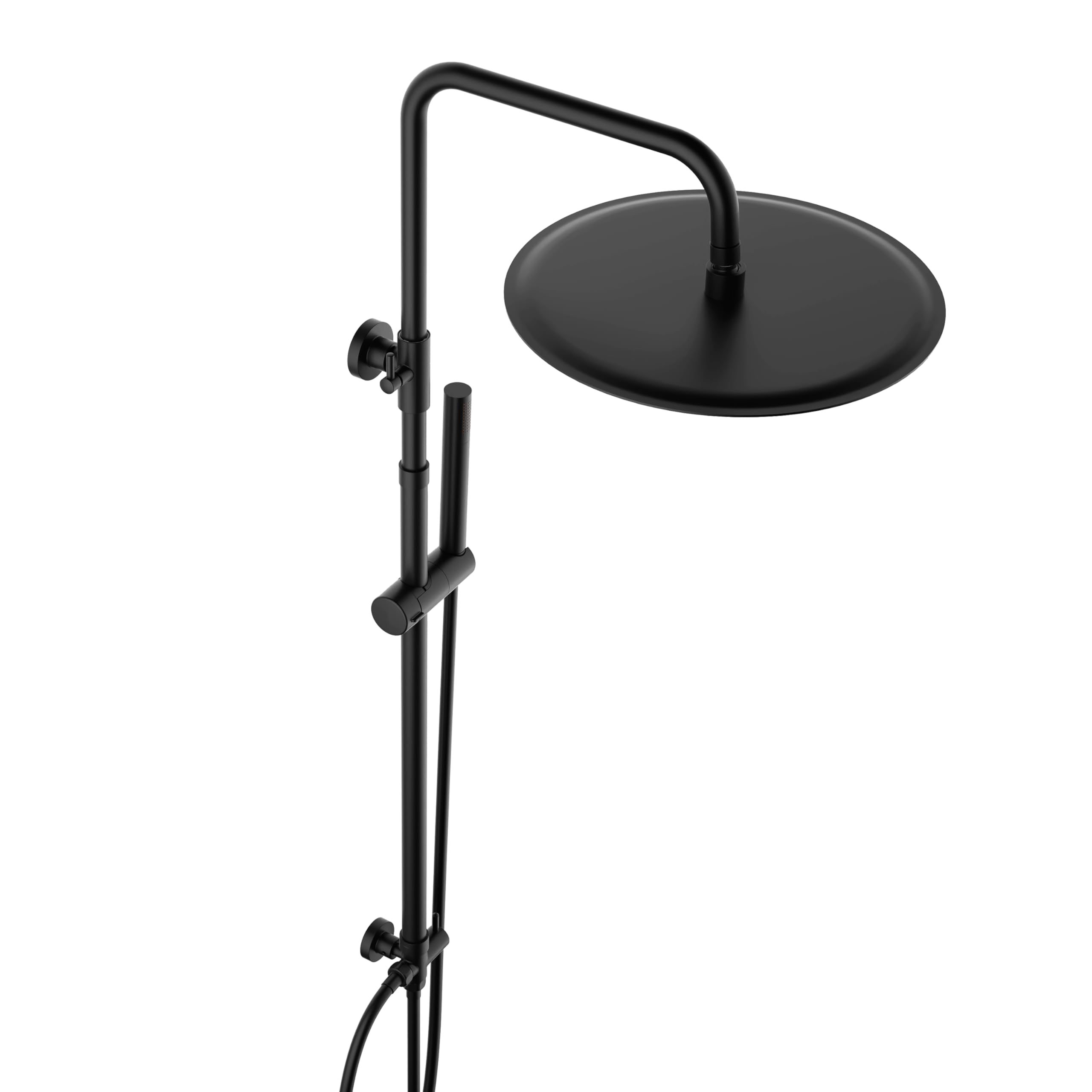 JOHO Matte Black Stainless Steel Shower Column with Shower Head Without Mixer (D30 cm Round) — image 1