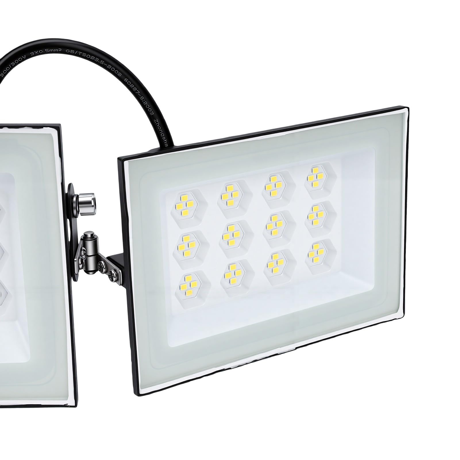 Fafeicy Światło Przeciwpowodziowe LED o Mocy 150 W 13500 Lm 3 Głowice