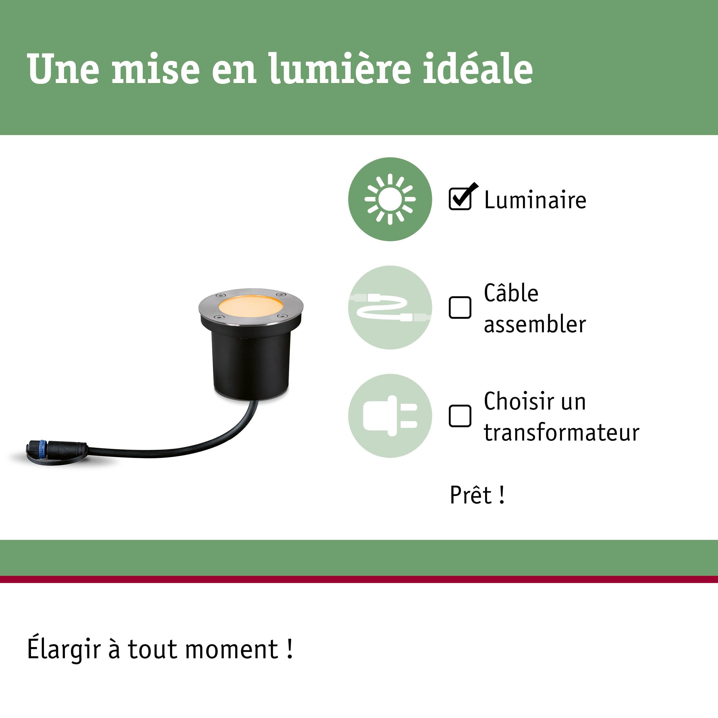 Paulmann 94716 Plug & Shine spot encastré Floor IP67 2200K 4,5W anthracite