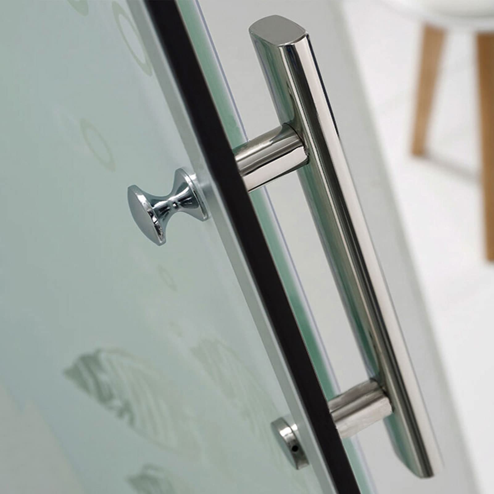 Poignée de porte à pousser en acier inoxydable massif anti-corrosion durable
