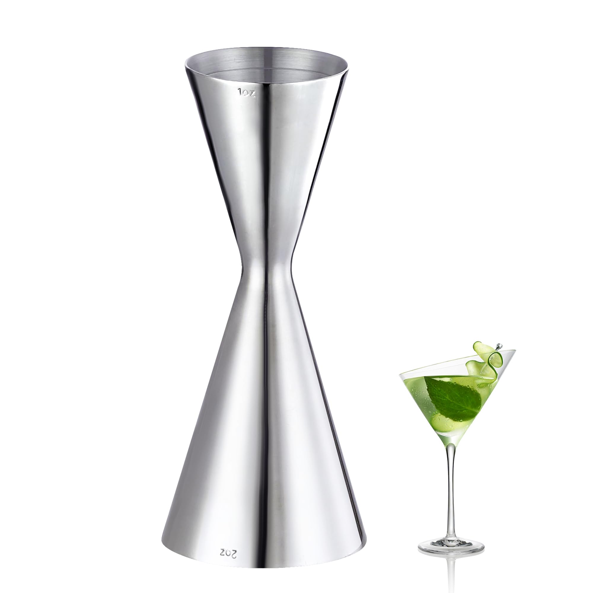 Japanese Cocktail Jigger - 2oz & 1oz Stainless Steel -1