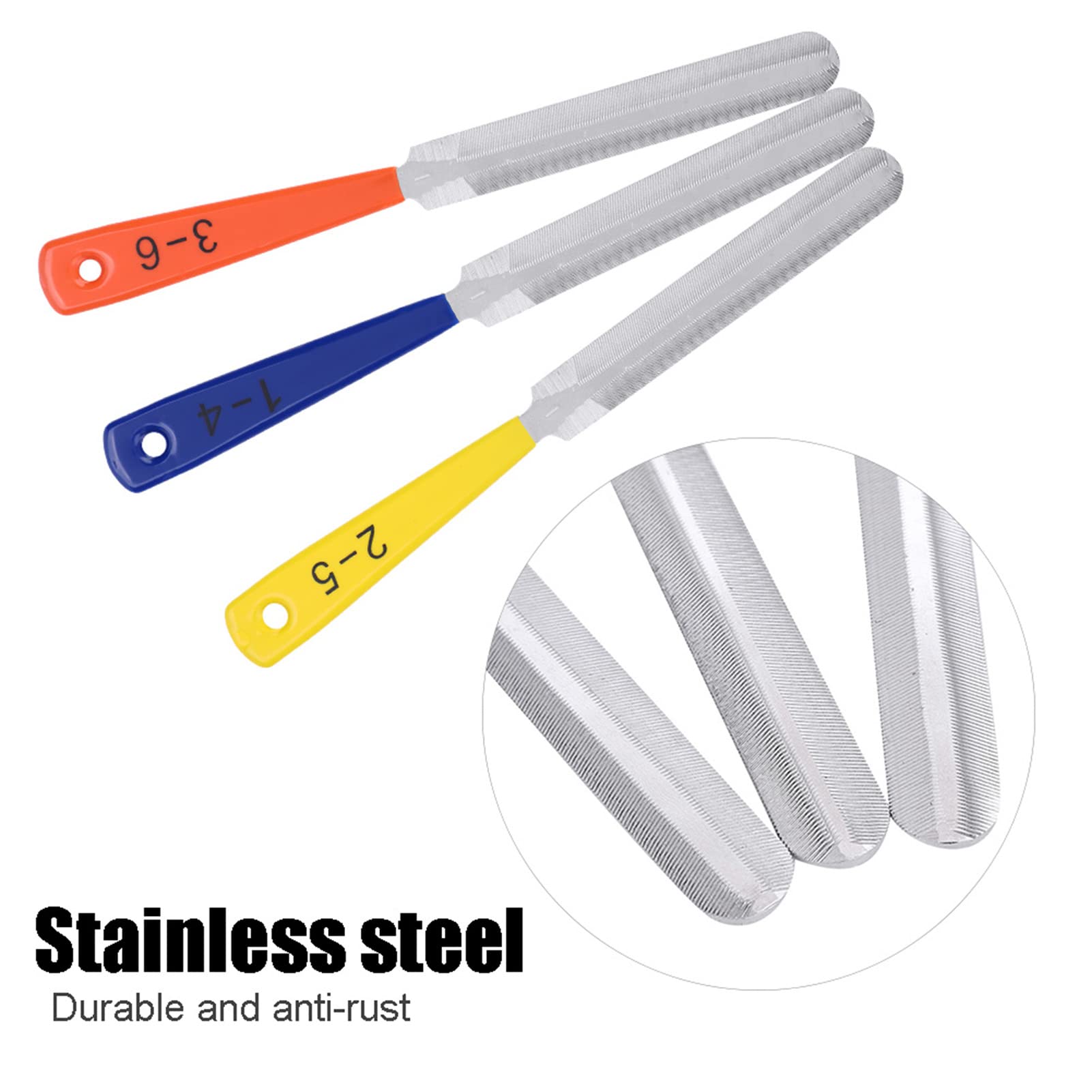 Pack de 3 Limes de Selle pour Guitare, Limes à écrous de Guitare, Lime à Fente à Double Bord, Limes à écrous de Guitare pour Basse, Mandoline, Banjo, ukulélé