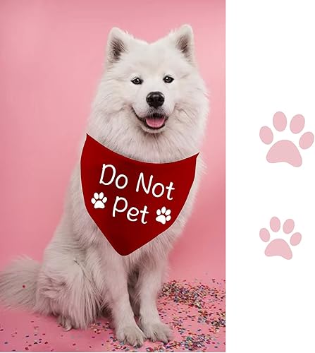 Miniatura 5 de JXGZSO 1 bandana con texto en inglés Do Not Pet Reactive Dog Bandana Training Puppy Ansious Dog (No mascota D)