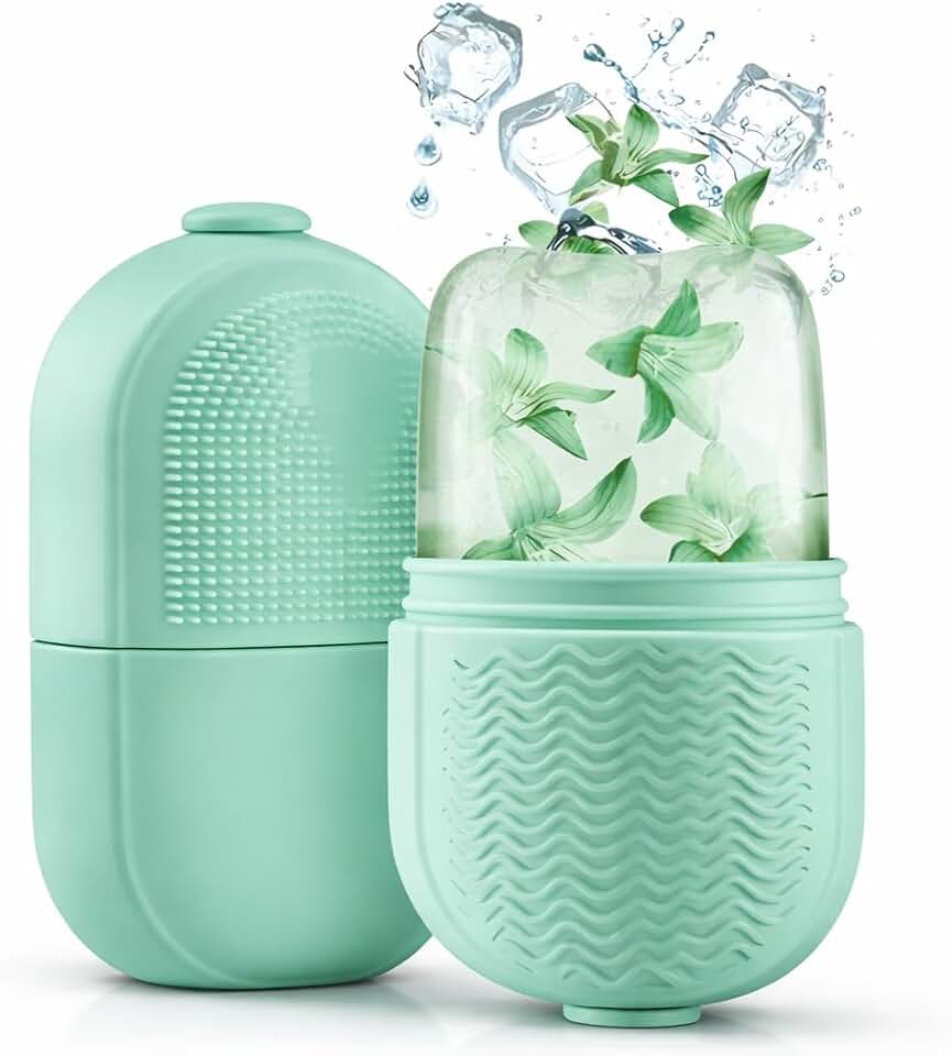 Forma de Gelo para Limpeza Facial em Silicone Flexível Reutilizável Massageador Refrescante