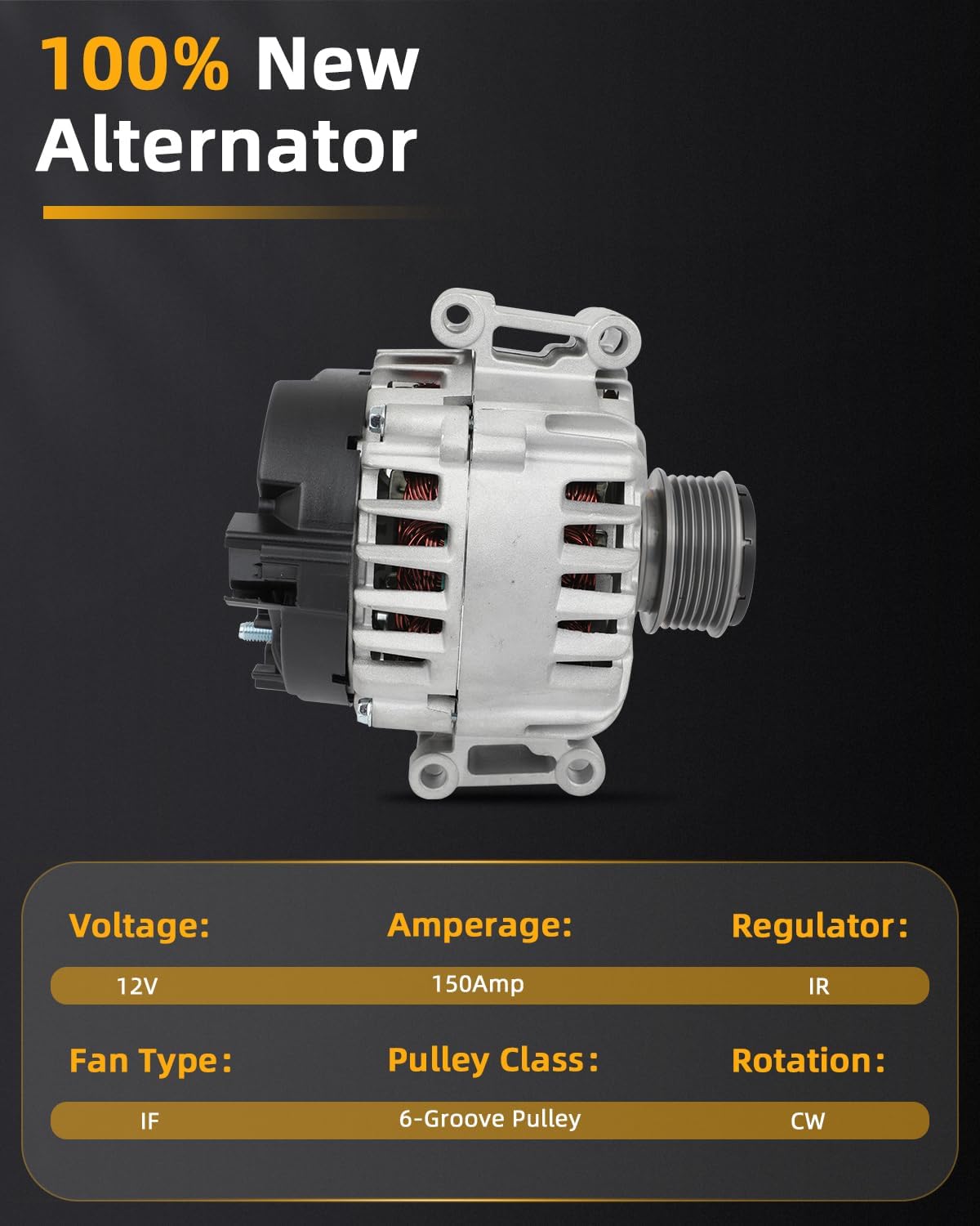 OCPTY Alternators Alternator 11461 2008-2010 for Audi for A5 Quattro 3.2L,2009-2010 for Audi for Q5 3.2L,2010-2012 for Audi for S4 3.0L,2010-2012 for Audi for S5 3.0L