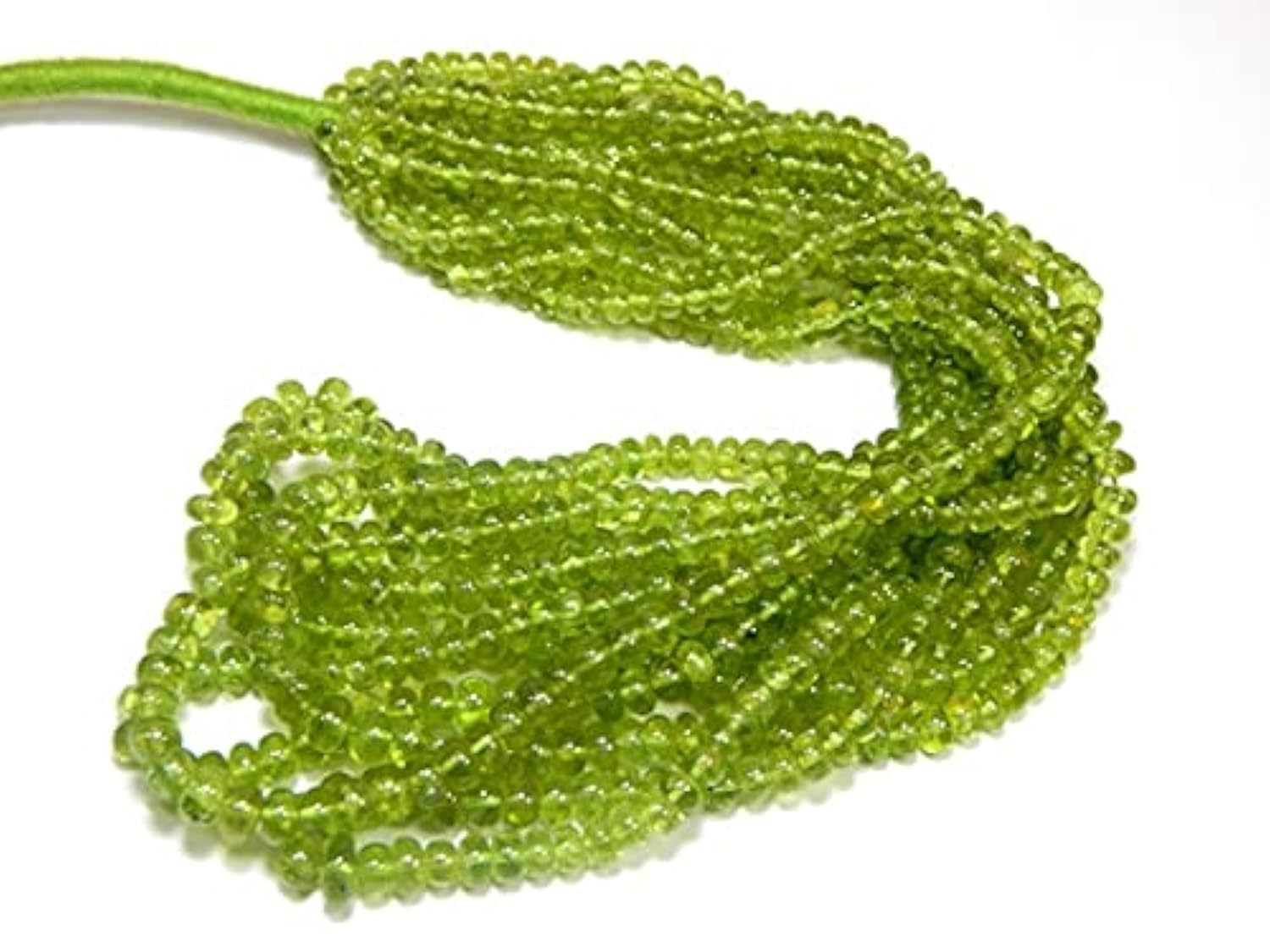 Péridot naturel en perle rondelle de 7mm pour enfilage et création bijoux
