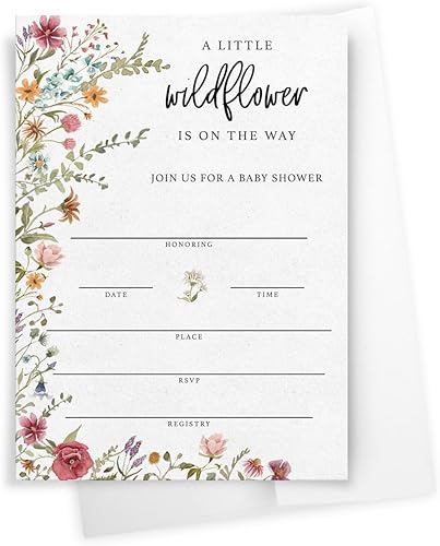 Miniatura 8 de Printed Party Juego de adivinanzas en tarro de caramelo (juego de 50), tema de flores silvestres, incluye letrero de mesa a juego