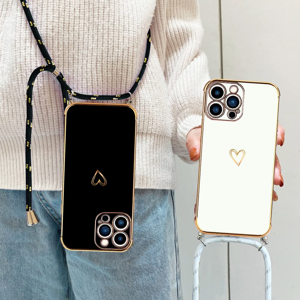 Jacyren - Cover per iPhone 12 Pro Max con cordoncino in
