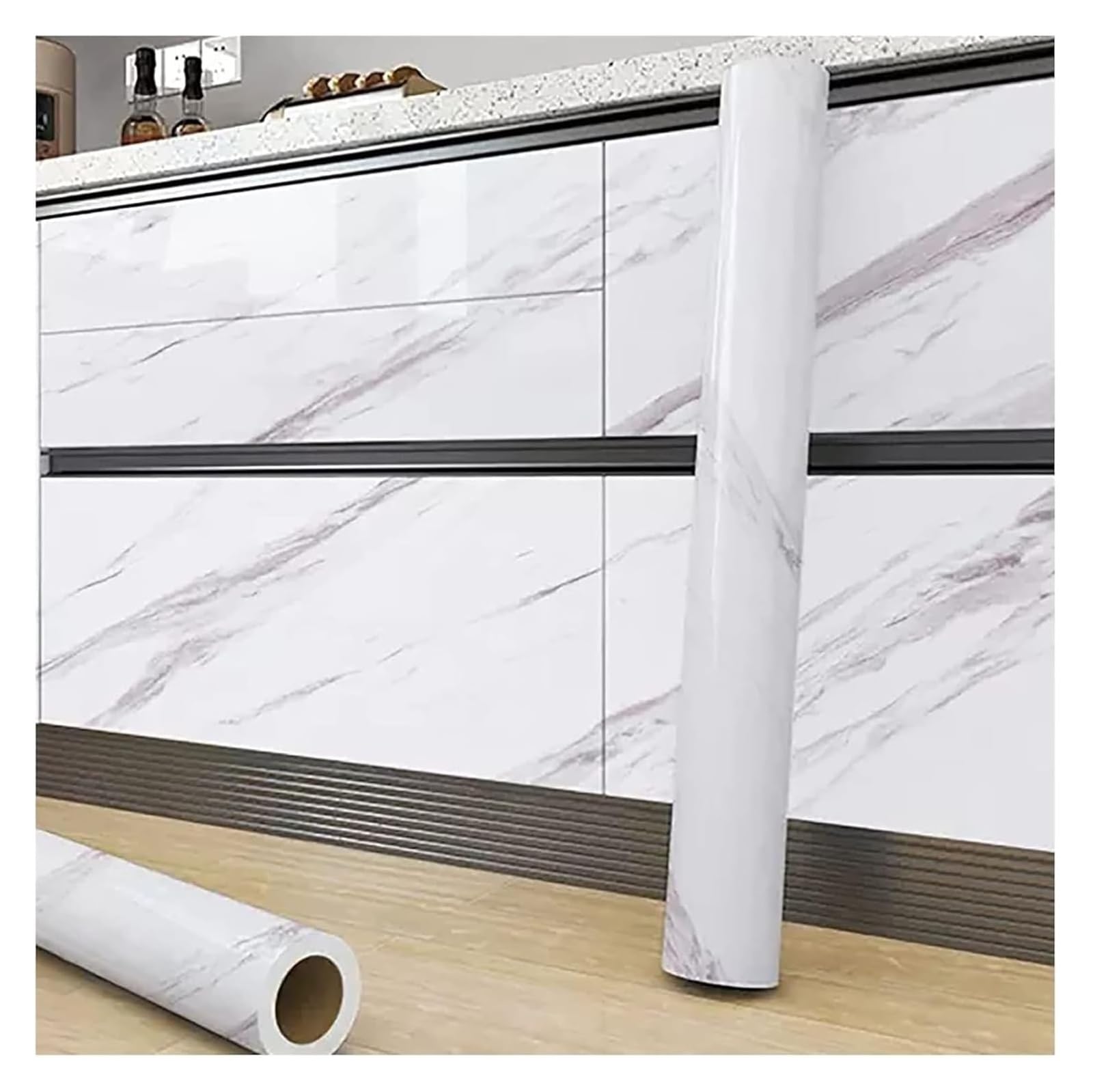 Cvhfhjtg Grijs Self Adhesive Wallpaper, Glossy Gray Contact Paper For Cabinets Self-Adhesive Kitchen Backsplash Shiny White Wallpaper Countertop(Grijs)