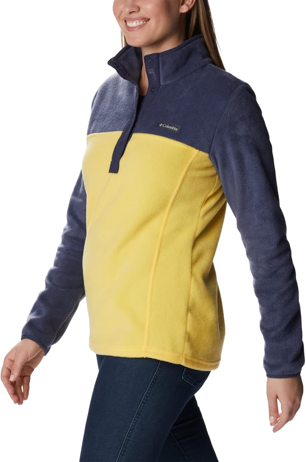 Columbia womens Benton Springs Half Snap Pullover, Sun Glow/Noctur