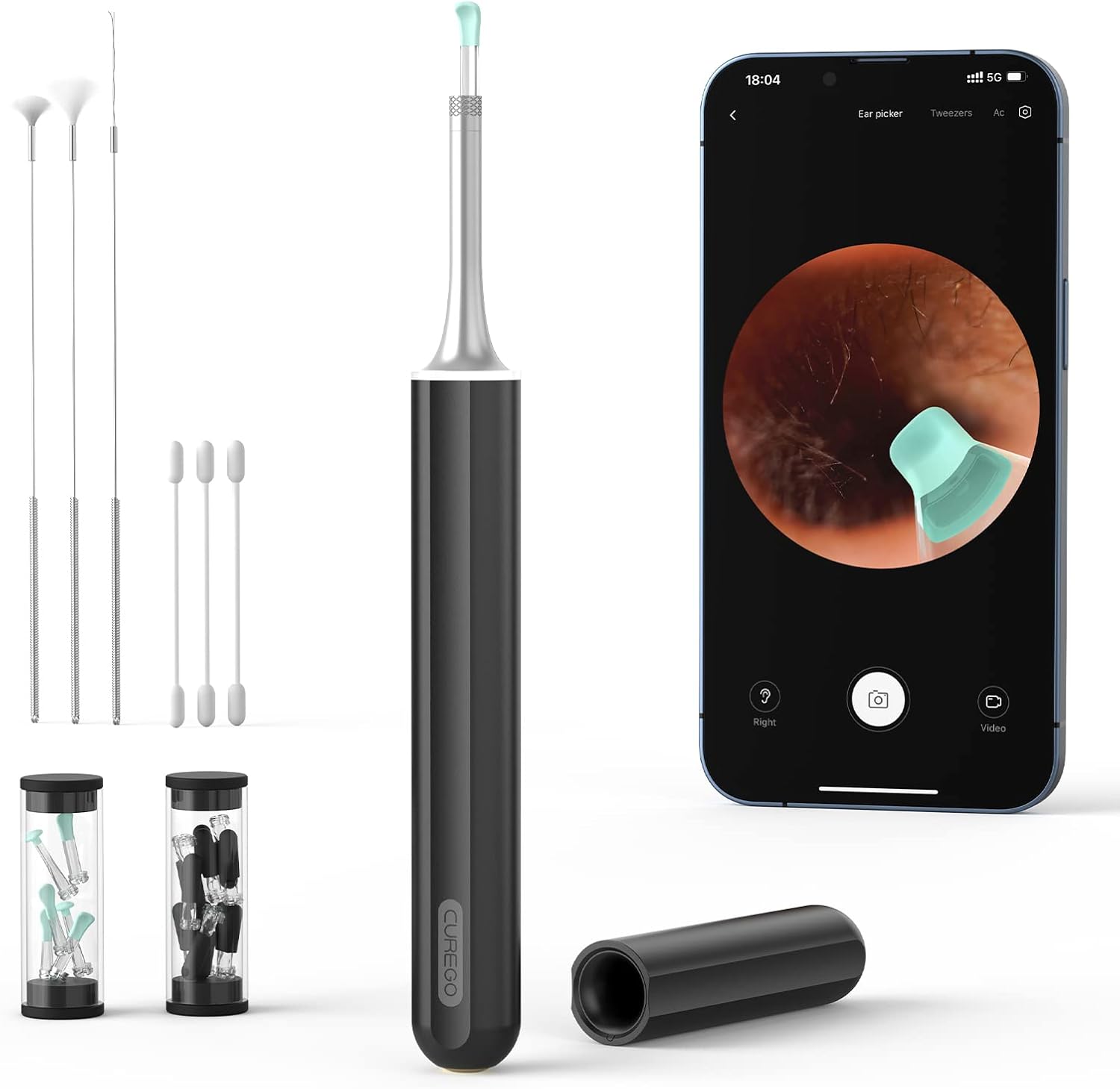 Ear Cleaner Earwax Removal Kit, Ear Cleaning Tool, Ear Wax Remover Ear Cleaner Camera with 1080p Otoscope with Light, Ear Wax Removal Kit with Ear Pick, Ear Camera Compatible for iPhone, Android : Health & Household