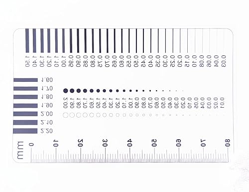 Miniatura 9 de Tabla de estimación de tamaño SEC de alta precisión de 1 micrón, tamaño de transparencia, diámetro de defecto, medida de área, 1510 unidades (10, 2)
