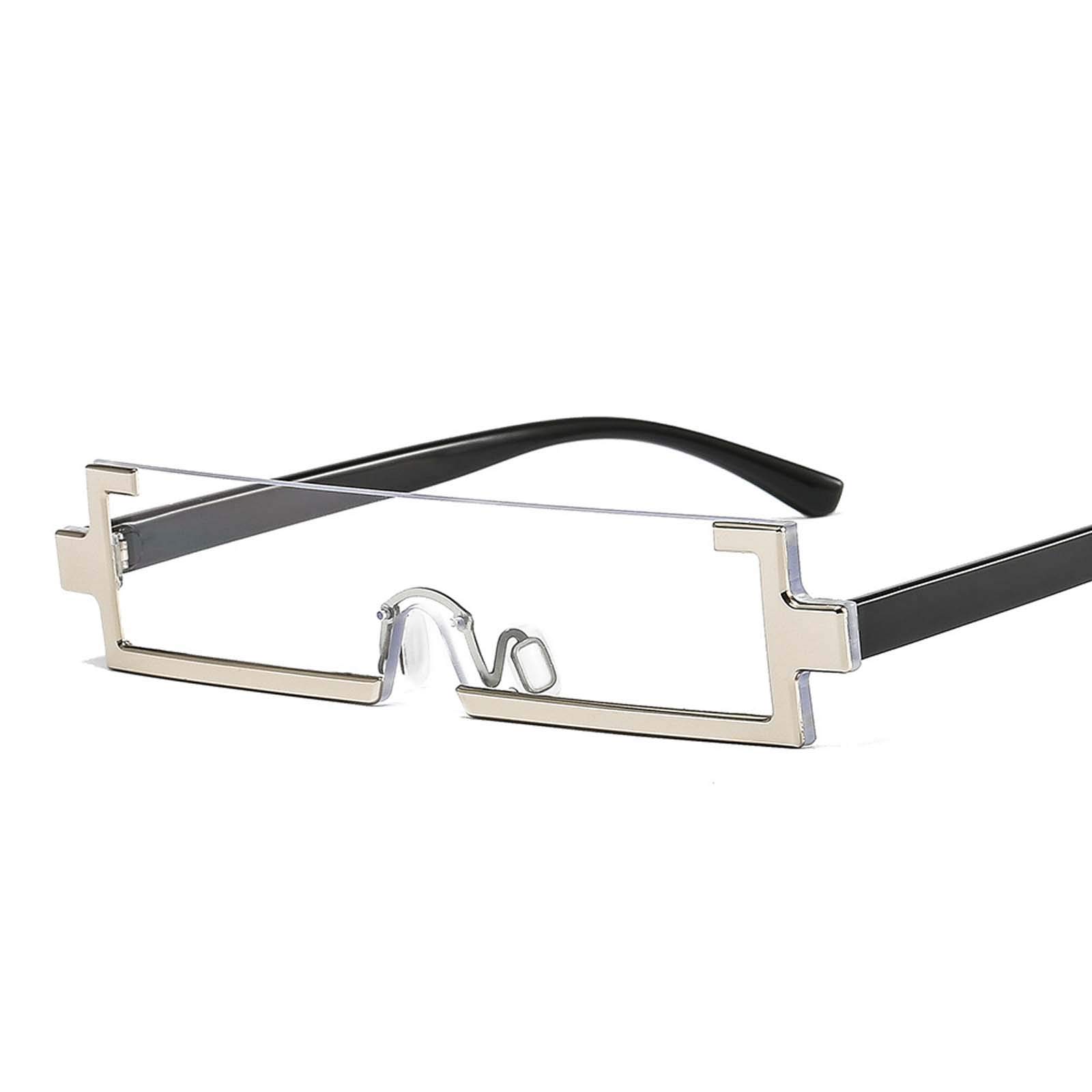 ZEMENG Small Frame Sunglasses, Outdoor One-Piece Small Frame Glasses, Ladies One-Piece Funny Sunglasses for Street Shooting Parties, Travel