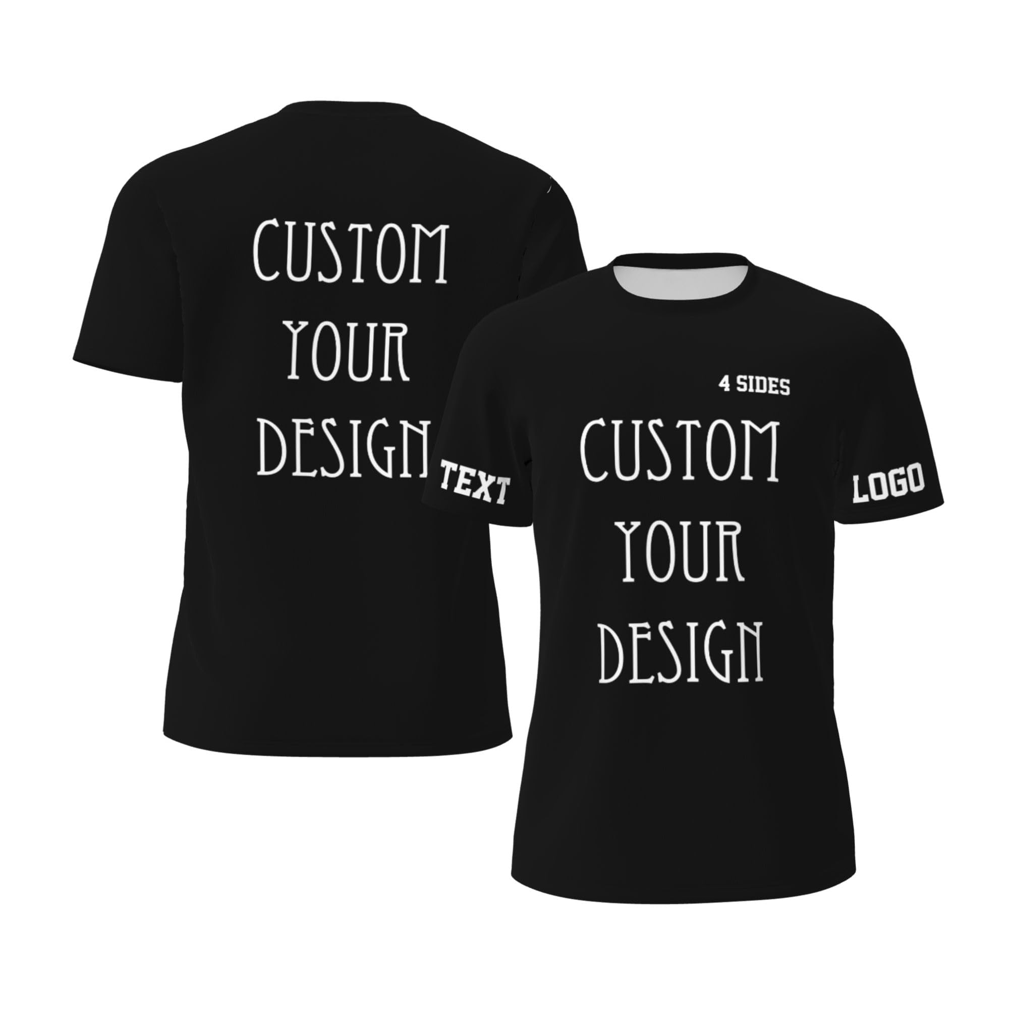 Custom T Shirts for Men Funny Tshirts with Logo Text Image On All Sides Customized Gifts