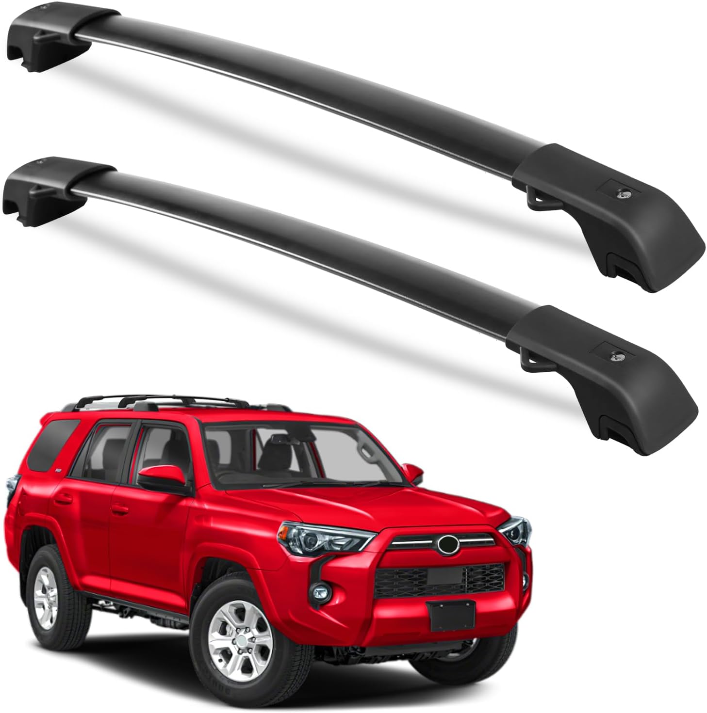 Roof Rack Cross Bars 220lbs Compatible with Toyota 4Runner 2010-2024 (with Raised Side Rails), Aluminum Lockable Roof Rails Crossbars Black Rooftop Cargo Carrier Luggage