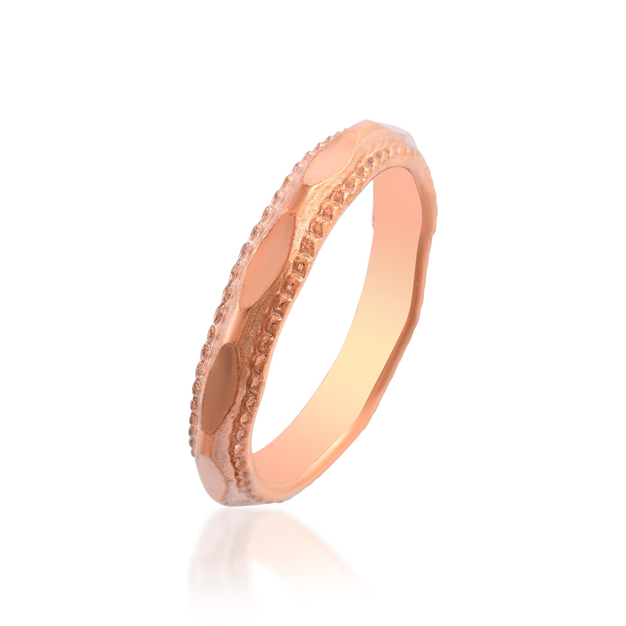 Made with Solid and High Gauge Copper Textured Ring Band for Men & Women-image-12