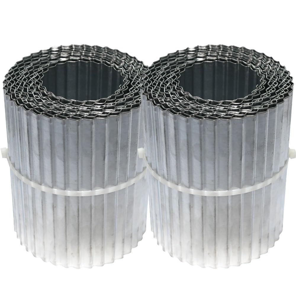 Ramยฎ Heavy Duty 5M Metres Galvanised Steel Lawn Edging Garden Plant Border (16.5cm High) (2 x 5M)
