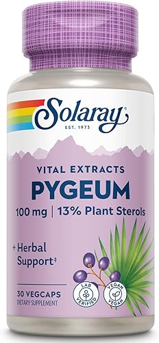Solaray Extracto de corteza de Pygeum 100 mg diarios  Apoyo saludable para la próstata  Garantizado para contener 13 mg de esteroles vegetales