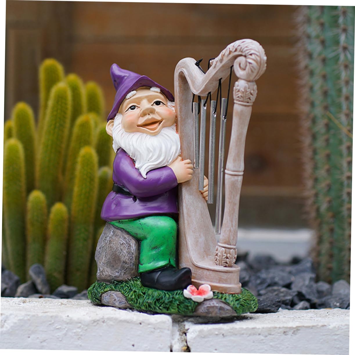 Hemobllo GNOME de Jardin Résine Éolien Décoration Extérieure Adorable pour Jardin Intérieur comme Anniversaire