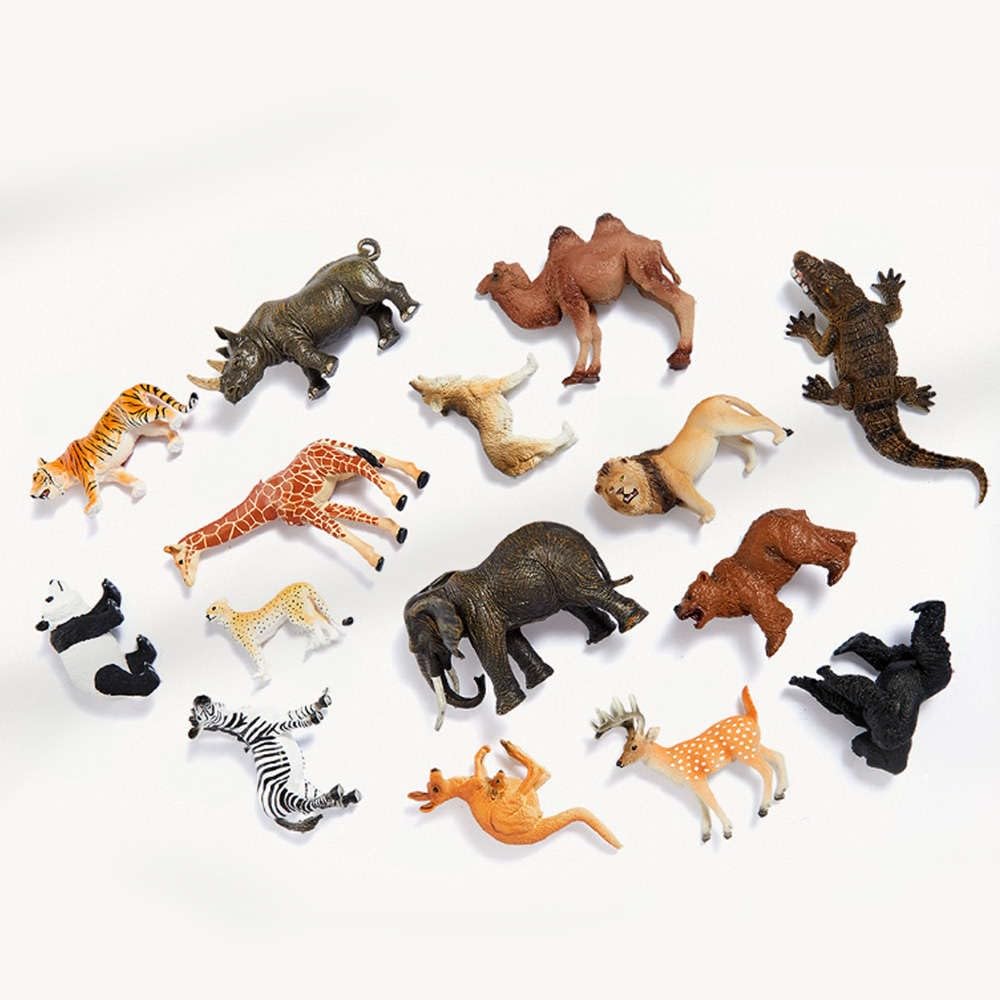 Mideer Juego de 15 animales del zoológico