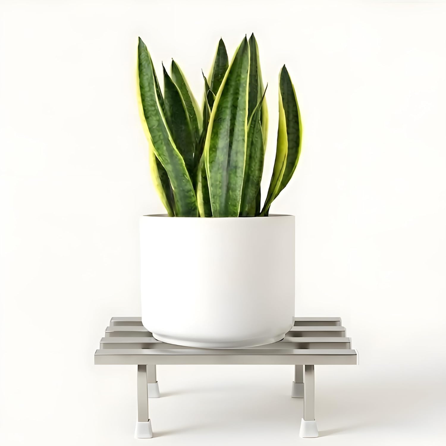 Heavy Duty Stainless Steel Plant Stand for Indoor & Outdoor Plants | Rustproof Metal Flower Pot Stand | 80 kg Load Capacity | 12 x 9 x 4 Inch | Silver (Set of 2)-picture-26
