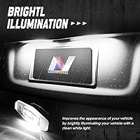 Vista 6 de Par de luces LED para placa de matrícula Compatible con 01-15 Civic 03-08 Pilot 00-04 Odyssey, 34100S0A013 34104S0A013, NVL-LPL-002