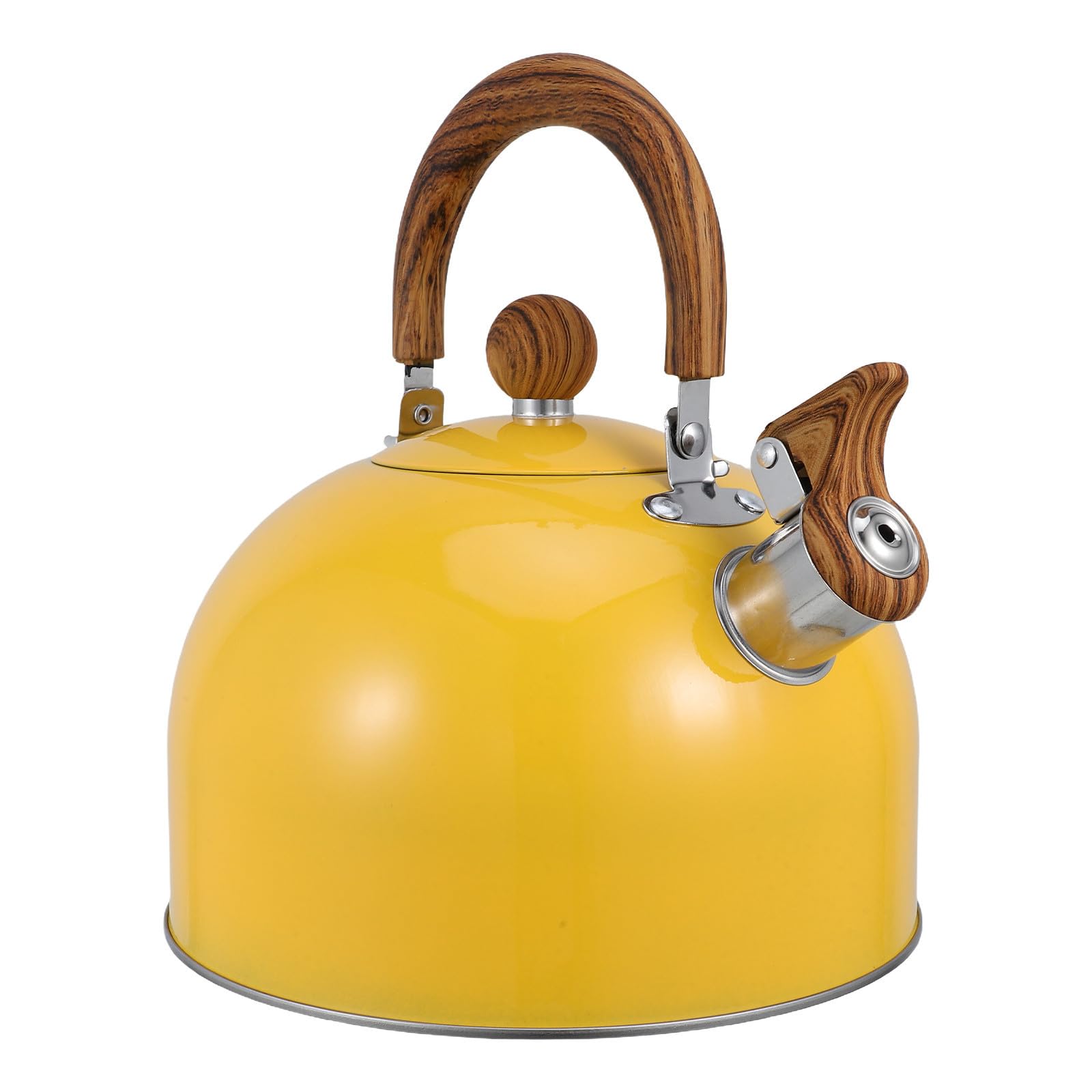 VICASKY Bollitore per Tè in Acciaio Inossidabile 2,5l Fondo Piatto e Manico Pieghevole, Resistente e Facile da Riporre, per Uso Domestico Quotidiano