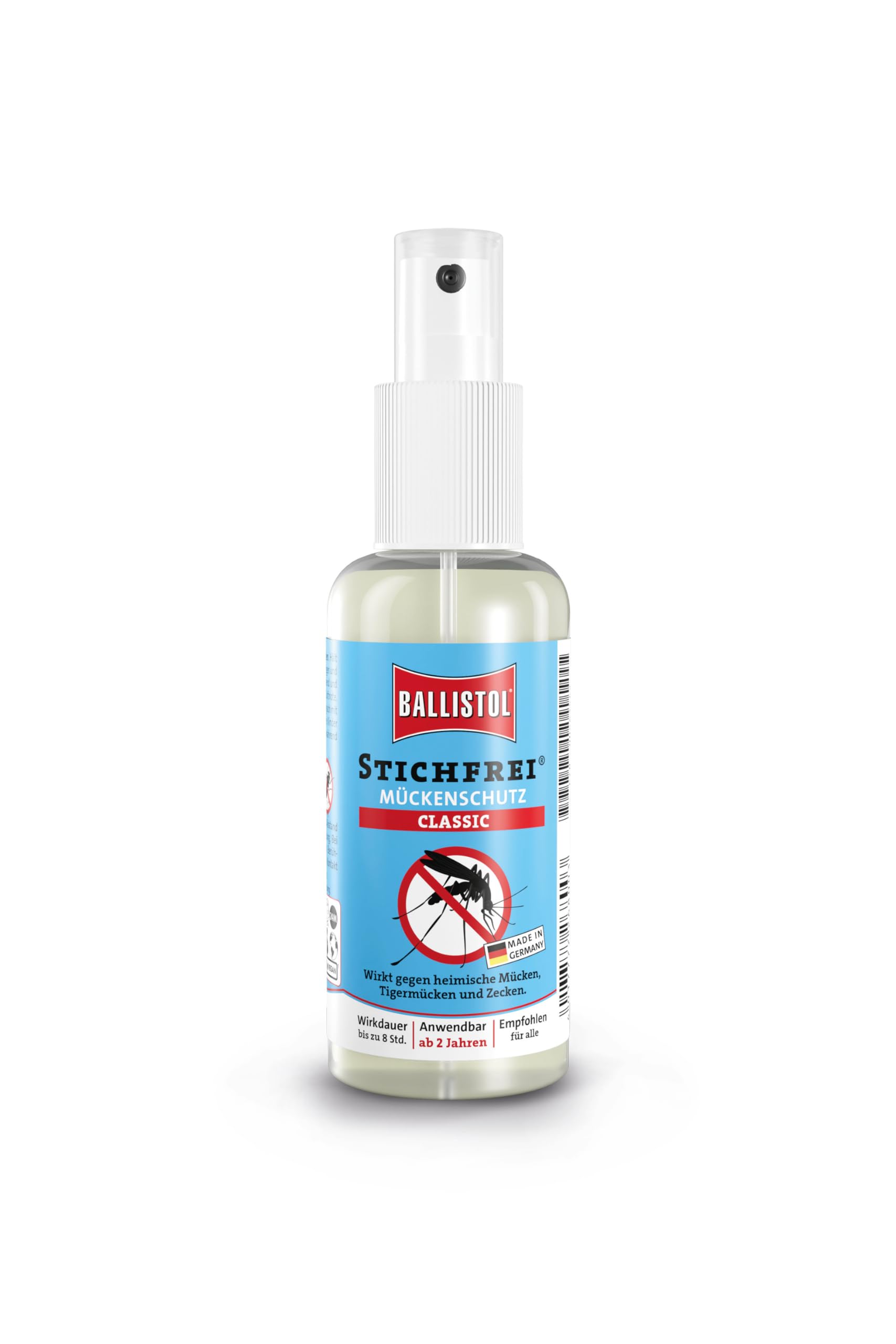BALLISTOL 26800 Stichfrei Mückenschutz 100ml Spray - Insekten-Spray – 8h Schutz vor Bremsen, Fliegen, Zecken, Moskitos