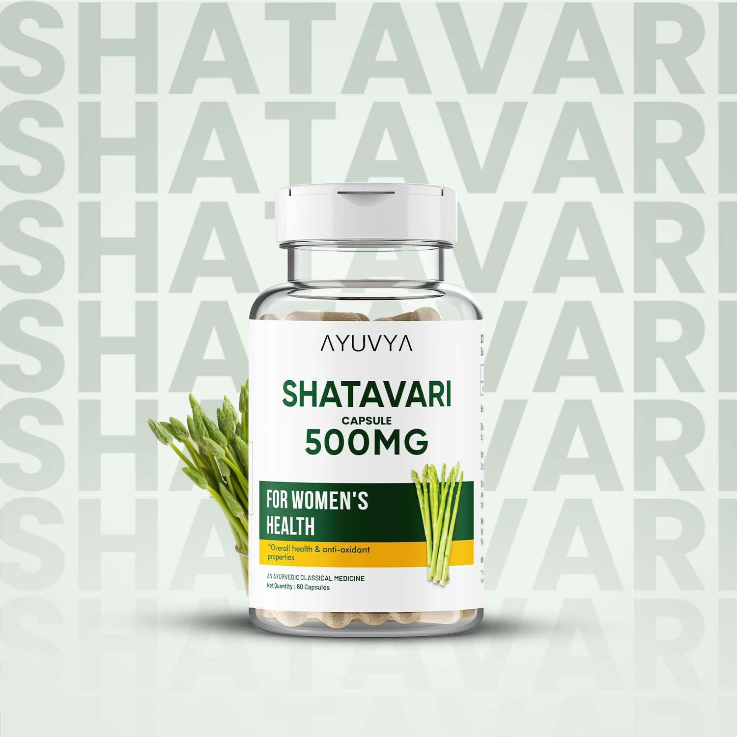 Ayuvya Shatavari Dry Extract Capsules - 500mg - Herb for Women's Health, Lactation Support, Stress Relief, and Anti-Aging, 60 Capsules | As Seen on Shark Tank — Amazon image 2