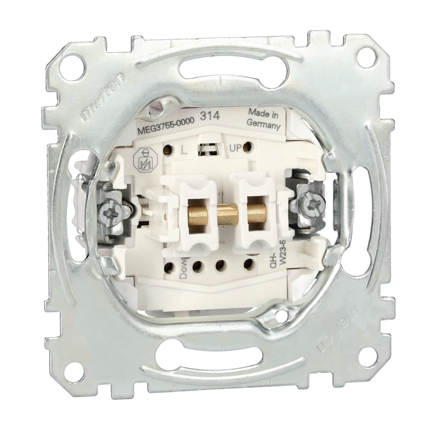 Merten MEG3755-0000 - Pulsante per tapparella a 1 polo, 10 A, AC 250 V, morsetti a innesto