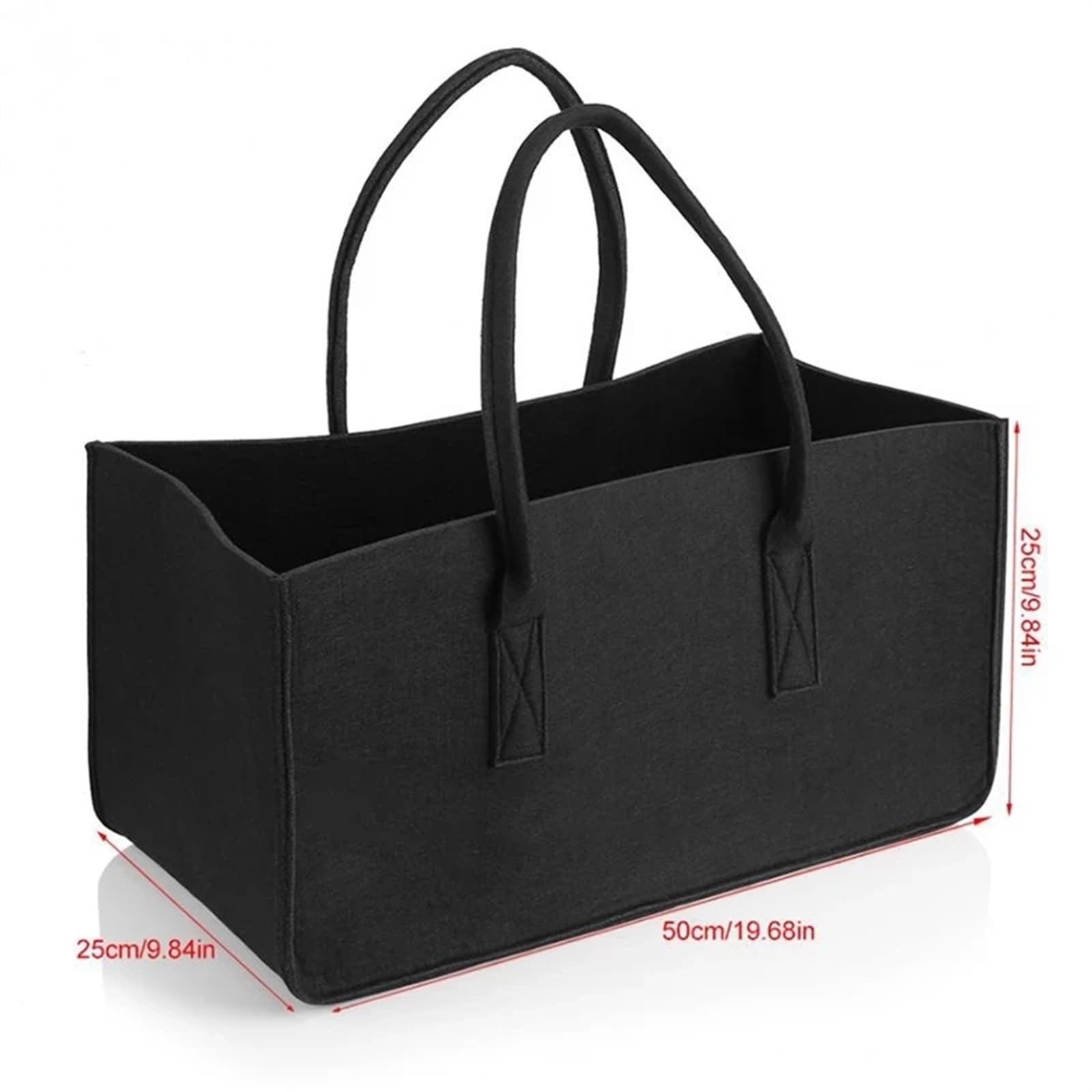 kosz na drewno opałowe, Kosze na drewno opałowe o dużej pojemności, filcowa torba do przechowywania, torba podróżna do samochodu, organizer na ubrania, drewniana torba kominkowa(Dark Grey)