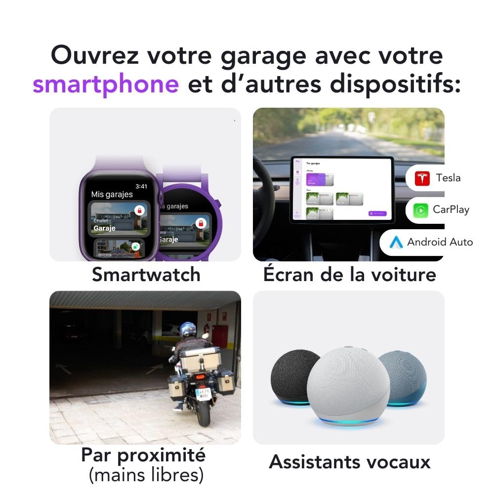 Kit de démarrage | Télécommande de Garage WiFi – Bien Plus Que d'ouvrir Une Porte de Garage avec Votre Mobile et Votre Voix – Contrôle Max 2 Portes par Starter Kit