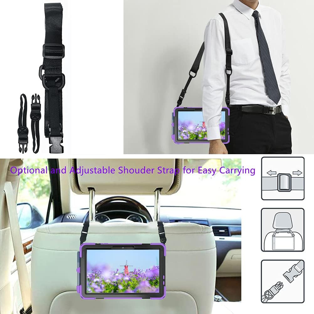 Sfulatdc Compatible with Surface Go Case,Shockproof Heavy Duty Rugged Full Body Cover with Strap and Kickstand for Microsoft Surface Go 4/3/2/1 Purple - Image 4