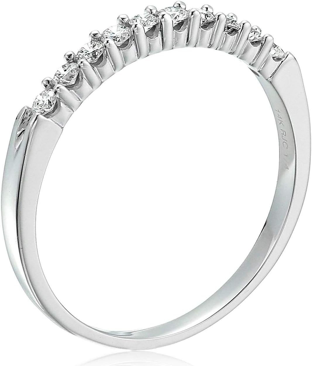 VIR JEWELS 1/3 cttw Round Diamond Wedding Band for Women in 14K White Gold, 10 Stones Prong Set, Size 4.5-10 - Image 2